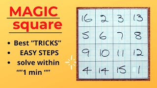 Logical reasoning  “”MAGIC SQUARE””  Best tricks and 1 min solution approach [upl. by Anihsit]