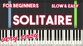 SOLITAIRE  NEIL SEDAKA  SLOW amp EASY PIANO TUTORIAL [upl. by Atinod660]