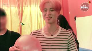 BANGTAN BOMB Jimin plays with a balloon  BTS 방탄소년단 [upl. by Ardnahcal886]