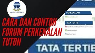 Cara dan Contoh Isi Forum perkenalan Tuton universitasterbuka ut [upl. by Stambaugh]