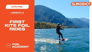 Kite foil lesson 2  First Kite Foil Rides  Foil Academy [upl. by Lindahl]