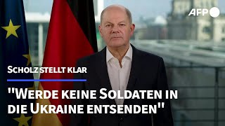 Scholz bekräftigt Keine Bundeswehrsoldaten in die Ukraine  AFP [upl. by Oderfigis627]