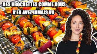 Comment faire des BROCHETTES AU HALLOUMI recette de barbecue végétarien [upl. by Lila920]