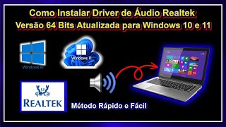 Instalar Driver de Áudio Realtek Versão 64 Bits Atualizada para Windows 10 e 11 [upl. by Charita]