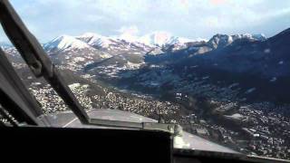 Piper Cheyenne IIIA landing at runway 19 in LUGANO CH LSZA [upl. by Itram933]