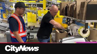 Behindthescenes at Calgarys Amazon YYC4 Robotics Fulfillment centre [upl. by Allehs]