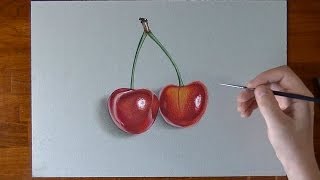 Disegno realistico in timelapse ciliegie [upl. by Anjanette]