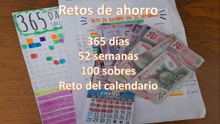 Retos de ahorro💲 365 días🤑 52 semanas📅 100 sobres💌 del calendario💰 [upl. by Curhan972]