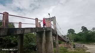 HANGING BRIDGE travel viral adventure [upl. by Sukcirdor]