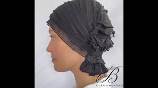 How to Cover your Head with a Scarf  Simple Chemo Beanies® Black Ruffle  Angelle [upl. by Waynant]