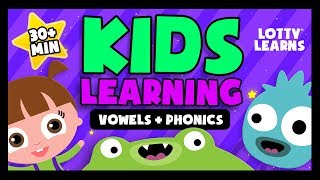 Kids Learning  Vowels  ABC Phonics  LOTTY LEARNS [upl. by Colligan]