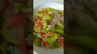 Stir fry LUFFA  zucchini  and vermicelli food shorts vegan vegetarian [upl. by Stanfield]