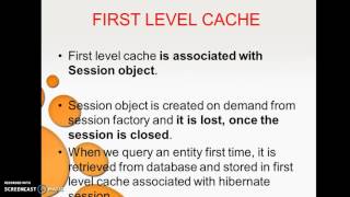 Explain first level cache in hibernate [upl. by Lrac]