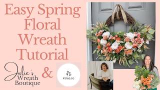 How to Make a Floral Wreath  Easy Wreath Tutorial  Spring Wreath Tutorial  New Wreath Ideas [upl. by Callas38]