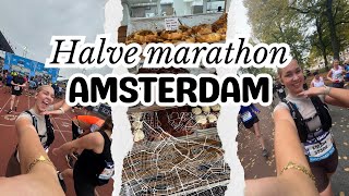 Halve marathon Amsterdam  mijn eerste halve marathon ervaring en tips 🩷 [upl. by Schlosser]