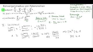 Konvergenzradien von Potenzreihen 1 [upl. by Namreh25]