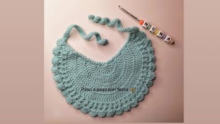 Babero para bebé 🍼 tejido a crochet tutorial gratis 🦋 [upl. by Nylzor395]