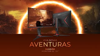 Monitor Gamer AOC 24G2SBK 238 Full HD 165Hz 1ms Ajuste de Altura FreeSync [upl. by Smaj]