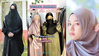 TUTORIAL Pashmina Aulia Thera Silk Platinum by Alsyahra Exclusive [upl. by Tallula]