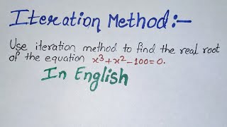 Iteration method  fixed point iteration method [upl. by Anerom]