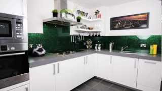 Glass Kitchen Splashback measuring design installation CreoGlass 01923 819 684 [upl. by Kehsihba]