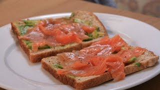 Smoked Salmon and Avocado Summer Open Sandwich [upl. by Odnalro]