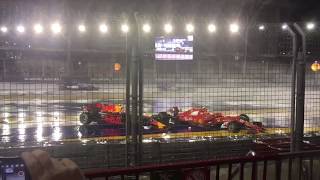 Our view of 2017 Singapore Grand Prix first corner crash [upl. by Glennis]