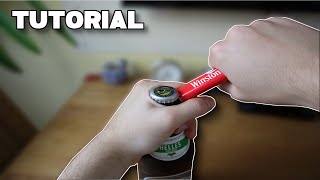 Wie man eine Bierflasche mit einem Feuerzeug öffnet  Tutorial [upl. by Ardnaeel733]