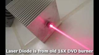 Powerful Homemade Burning Laser Built From Computer Parts [upl. by Ahsilif]