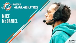 Coach Mike McDaniel meets with the media  Miami Dolphins [upl. by Oflunra]