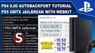 PS4 900 Autobackport Tutorial PS5 UMTX Webkit Jailbreak Goldhen for 10xx Coming [upl. by Borlow60]