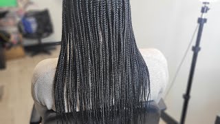 Small knotless braids Halfway livestream braidingtutorial hairstyle [upl. by Lowenstern748]