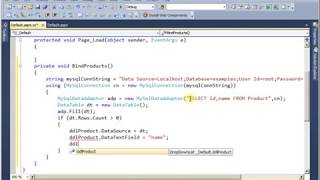 MySQL Bind MySQL data to ASPNET DropDownList Control [upl. by Rehtae]