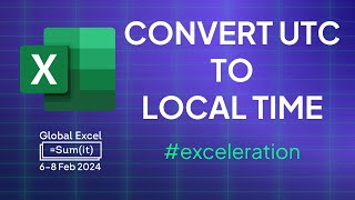 Convert UTC to local time in Excel [upl. by Vic226]