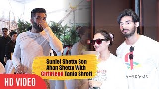 Suniel Shetty Son Ahan Shetty With Girlfriend Tania Shroff  ARAAISH Charity Exhibition [upl. by Musihc]