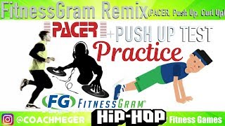 2019 FitnessGram Practice 20m Pacer with Push Up and Curl Up Cadence [upl. by Irrol]