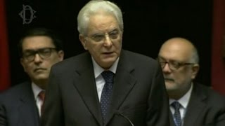 Primo discorso di Sergio Mattarella da Capo dello Stato [upl. by Nelloc]