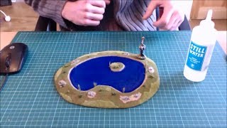 How to make a stylised pond for your wargaming table Vallejo Still Water Effects [upl. by Glick]