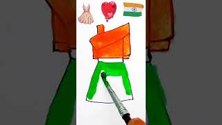 I have made flag in frock 👗 drawing by sketch colour 2024 art drawing flagdesign indianflag [upl. by Eigroeg]