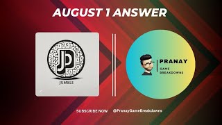 August 1 Daily Jumble Answer [upl. by Esilehc]