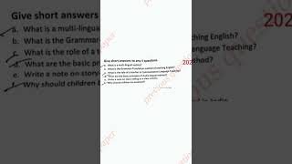 Important Questions Of Pedagogy Of English Ett 2nd Year 2020 2022 2023 [upl. by Euqinehs]