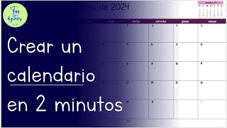 Crear un calendario en 2 minutos [upl. by Eirased]