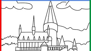 How to draw hogwarts from harry potter [upl. by Eresed]