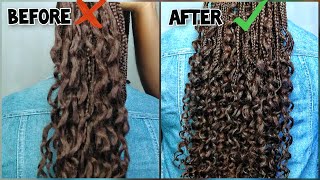 How to refresh your knotless braids Curl your braids at home knotlessbraids [upl. by Drawyah122]