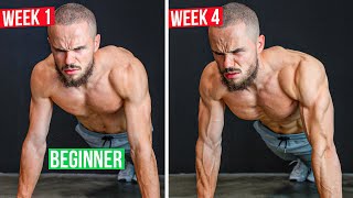 The Perfect PUSH UPS Challenge for Beginners 4 WEEKS Crazy RESULTS [upl. by Harrak565]