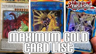 YuGiOh Maximum Gold El Dorado Full Card List INSANE REPRINTS BEST SET OF 2021 [upl. by Leorsiy]