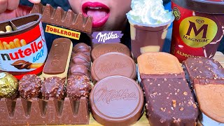 ASMR CHOCOLATE PARTY MAGNUM ICE CREAM MILKA CHOCO WAFER NUTELLA GO DESSERT MASSIVE Eating Sounds [upl. by Pennington]