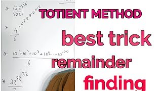 totient method for remainder finding  totient method in hindi  remainder finding of power digit [upl. by Omura883]