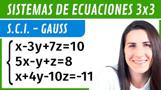 SISTEMAS de Ecuaciones 3x3 SCI ✅ Método de GAUSS [upl. by Arita]