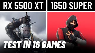 RX 5500 XT vs GTX 1650 SUPER test in 16 GAMES [upl. by Romina]